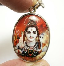 Lord Shiva Mahadev Om Mahadeva God Siva Rudra Bless 1980s Hindu Locket Necklace - £30.77 GBP