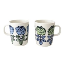 Marimekko Vihkiruusu Mug Wedding Rose Blue Green 250ml Coffee Cup New fo... - $69.99