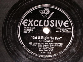 Joe Liggins Honeydrippers Got A Right To Cry 78 Rpm Record Exclusive Label - £14.85 GBP