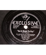 Joe Liggins Honeydrippers Got A Right To Cry 78 Rpm Record Exclusive Label - $26.05 CAD