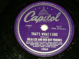 Julia Lee Crazy World That&#39;s What I Like 78 Rpm Phonograph Record - £19.66 GBP