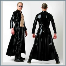 Men's Matrix "Wet Look" Shiny Faux Latex Leather Coat Jacket and/or Add Pants  image 1