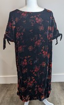 Loft NWT $98 Women&#39;s M Black Floral Tie Sleeve Dress AO - £27.26 GBP