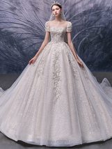 New Luxurious Wedding Dress with Beaded Crystal Bridal Gown - £539.56 GBP