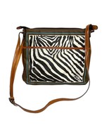 BRIGHTON Vera Neumann Zebra Animal Print Crossbody Purse Leather &amp; Coate... - £22.87 GBP