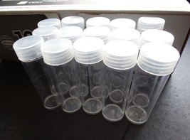 Lot of 15 Whitman Nickel Round Clear Plastic Coin Storage Tubes w/ Screw On Caps - $14.95