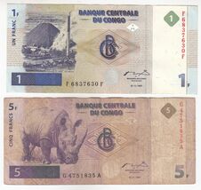 Congo,1 ,5 Frankenstein,1997,Ensemble 2,Banque Centrale Du Congo ,P85,P8... - $20.78