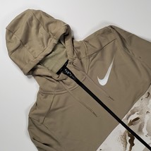 Nike Mens Size L-Tall Dri-Fit French Terry Full Zip Jacket Beige Camo CU6048-342 - £55.93 GBP