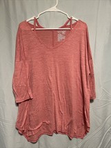 Terra &amp; Sky Women’s 3/4 sleeve casual cold shoulder shirt Size 1X (16W-18W) - $14.00