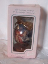 Barbie 1997 Holiday Barbie 4 Decoupage Ornament with Wooden Base,new in Box by M - £9.67 GBP