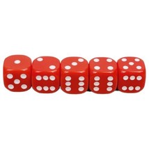 Yahtzee Texas Hold&#39;Em Replacement 5 Red Dice - Parker Brothers 2004 - £2.75 GBP