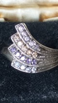 Vintage 1980-s Multicolor Tanzanite 925  Sterling Silver Ring Size UK R, US 8.5 - $88.11