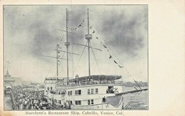 VENICE CALIFORNIA~MARCHETTI&#39;S RESTAURANT SHIP CABRILLO-1900s POSTCARD RA... - £3.89 GBP