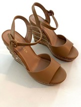 Kurt Geiger Ally Leather Cork Wedge Sandals Shoe Tan ( 8.5 ) - £93.59 GBP