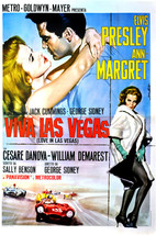 Elvis Presley and Ann-Margret in Viva Las Vegas Racing Cars Classic Art 24x18 Po - £18.86 GBP