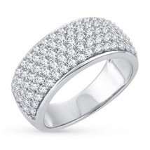 1.50CT Simulated Diamond Cluster Dome Wedding Band Ring 14K White Gold Plated - £76.96 GBP