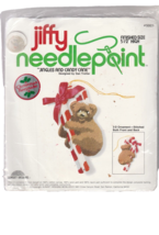 Jiffy Needlepoint Jingles (Bear) And Candy Cane 3D Ornament 5.5&quot; High# 5003 - £8.02 GBP