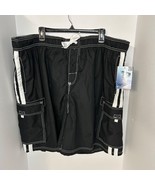 NEW Kanu Surf Swim Shorts Men&#39;s 4X Black White Cargo Swimwear Barracuda ... - $32.24 CAD