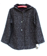 J. Jill Reversible Purple Tweed Hooded Fleece Jacket Women Small NEW wit... - £41.28 GBP