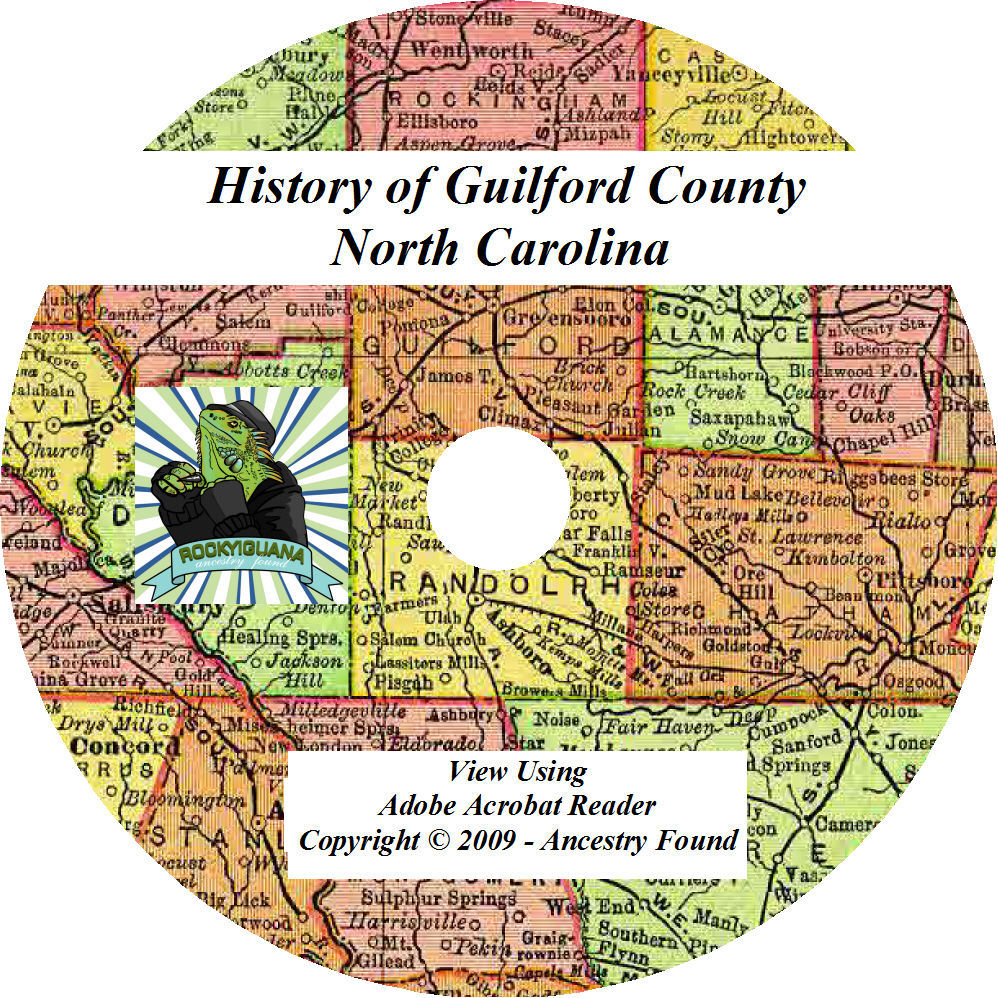 1902 - GUILFORD County North Carolina NC - History Genealogy Families - CD DVD