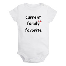 Current Family Favorite Funny Rompers Newborn Baby Bodysuits One-Piece Jumpsuits - £8.36 GBP