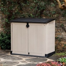 All-Weather Plastic Outdoor Storage Garden Pool Garbage Shed Box 30-Cu F... - £145.46 GBP