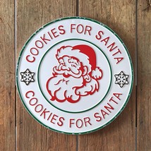 Vintage Inspired Cookies for Santa Wall Sign - Rustic Metal Farmhouse Christmas - £63.56 GBP