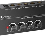 The Fifine Ultra Low-Noise 4-Channel Line Mixer For Sub-Mixing, 4-Stereo... - $40.94