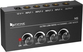 The Fifine Ultra Low-Noise 4-Channel Line Mixer For Sub-Mixing, 4-Stereo... - $40.94