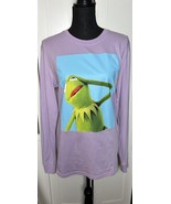 Disney The Muppets Kermit The Frog Purple Long Sleeve T-Shirt Size Small - $9.46