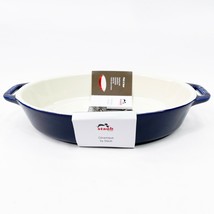 Staub Roasting Dark Blue Ceramic Baking Oval Casserole 9x6 1 Quart Staub  - £32.97 GBP