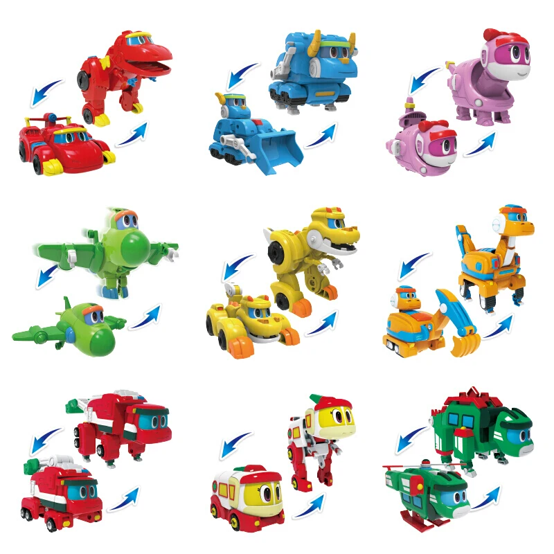 9pcs/set ABS Min Gogo Dino Deformation Robot to Dinosaur Toy Action Figures - £75.33 GBP