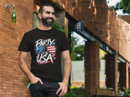 Patriotic Party In The USA Graphic T-Shirt – American Flag Sunglasses Tee - $19.95