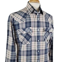 Levi&#39;s Vintage Western Shirt Medium Plaid Pearl Snap Long Sleeve Cowboy ... - $25.99