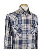 Levi&#39;s Vintage Western Shirt Medium Plaid Pearl Snap Long Sleeve Cowboy ... - £20.39 GBP