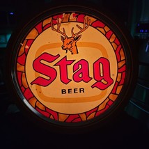 Vintage Round Stag Beer Lighted Light Sign Bar Breweriana Faux Wood PLEA... - $399.95