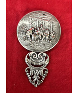 Vintage Danish Mirror by Hans Jensen Ornate Silver Plate Hand Pocket Pur... - $280.60 MXN