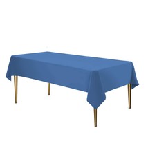 Blue Disposable Plastic Tablecloth For Rectangle Tables (12 Pack) Premiu... - £31.44 GBP