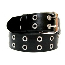 Wonder Nation Boy&#39;s Belt Size XS/S (4-7) Black Double Row Metal Grommets  - £10.06 GBP