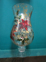 CHRISTMAS GLASS DECOR POINSETTIAS GOLD VASE - HOLLY HILL GOBLETS - PICK ONE - £10.16 GBP+