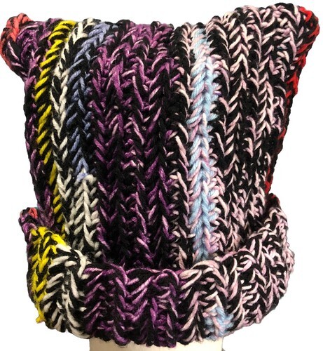 Handmade Crochet Cat Hat Adult Double Acrylic Yarn Warm Beanie Cute Gift Item image 2