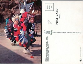 North Carolina Cherokee Native American Boys Dancing VTG Postcard - £7.53 GBP