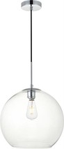 Pendant Light BAXTER Transitional Chrome Clear Glass Iron Wire Medium E26 40 - £215.02 GBP