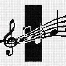 Pepita Needlepoint Canvas: Letter I Music Notes, 7&quot; x 7&quot; - £39.97 GBP+