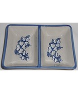 Louisville Stoneware DOGWOOD PATTERN Divided Vegetable MADE IN KENTUCKY - $23.75