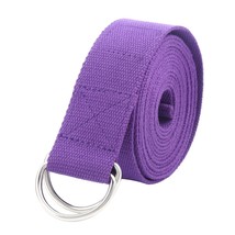 Purple Metal D-Ring Fitness Exercise Yoga Strap Durable Cotton  - £8.43 GBP