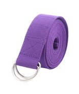 Purple Metal D-Ring Fitness Exercise Yoga Strap Durable Cotton  - £8.29 GBP