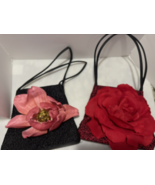 Vintage Hangbag Lot Of 2 Large slik flowers - $59.99 CAD