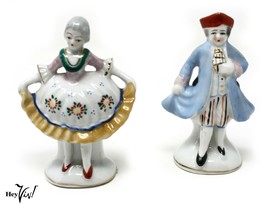 Man &amp; Woman Porcelain Colonial Dancing Figurines - Made In Occupied Japan - 4&quot; - £15.67 GBP