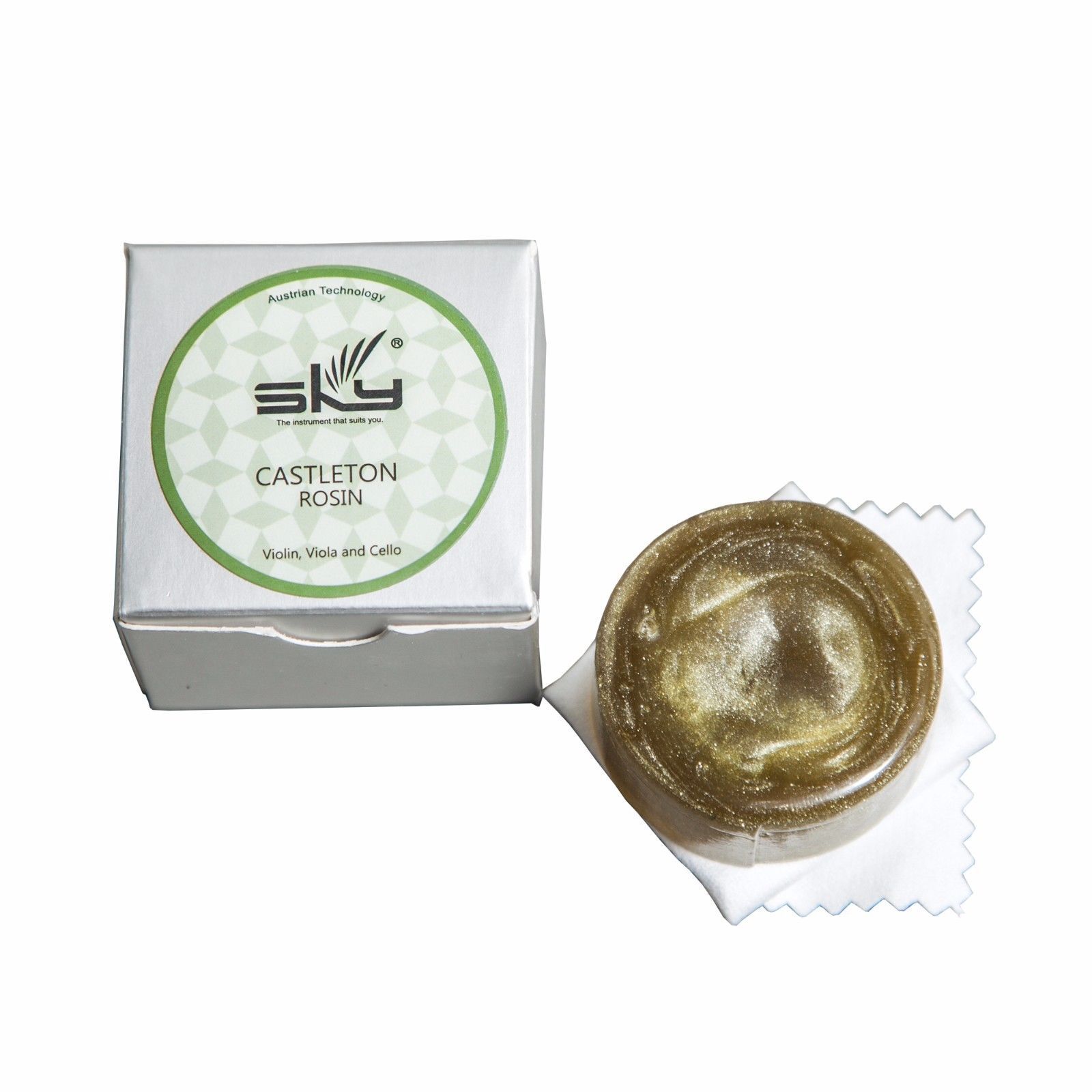 SKY Castleton Rosin For Violin Viola Cello Green Silver Flecks - $8.99